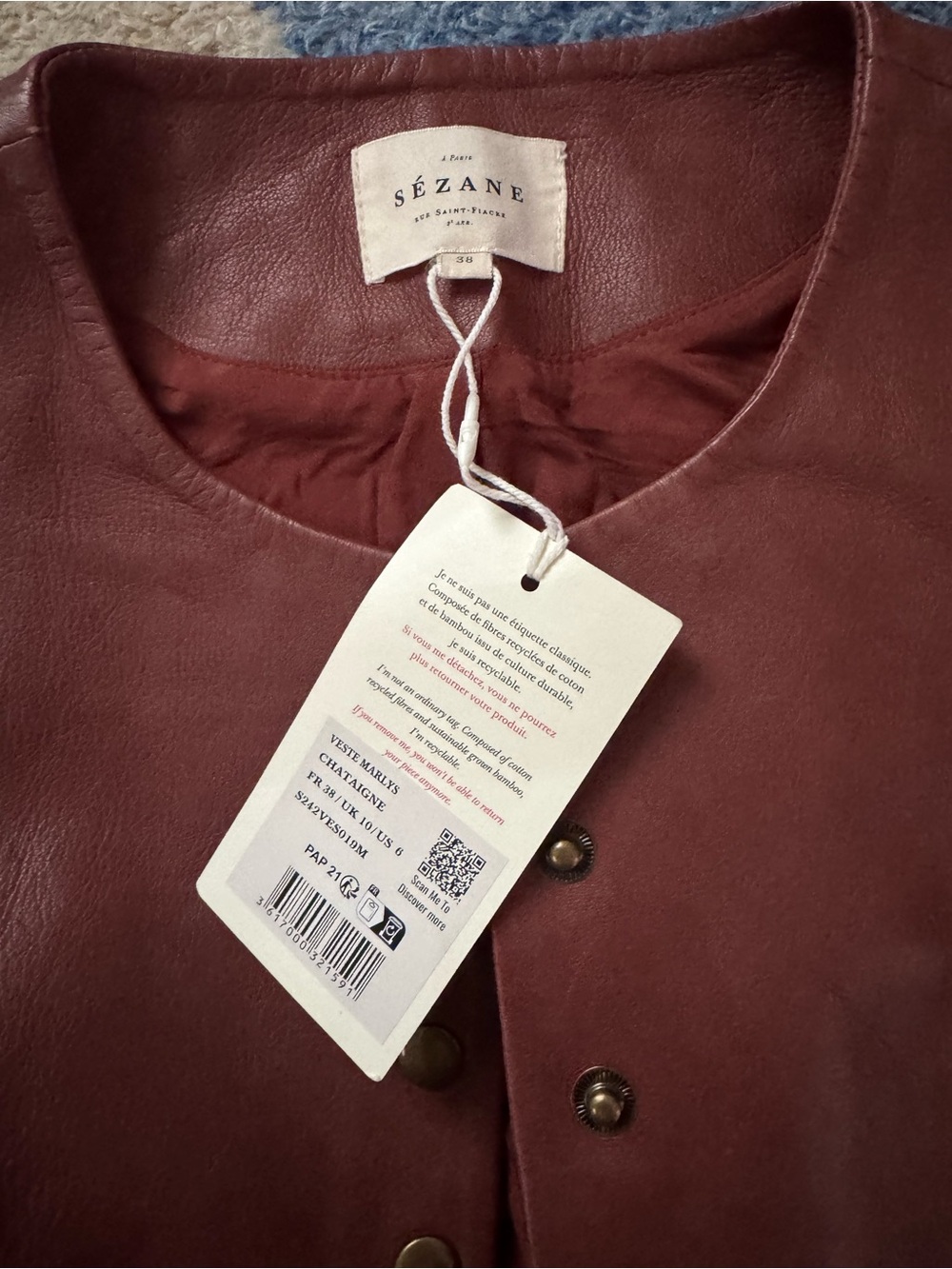 Sezane Marlys Jacket NWT size 6/38 - Picture 6 of 6
